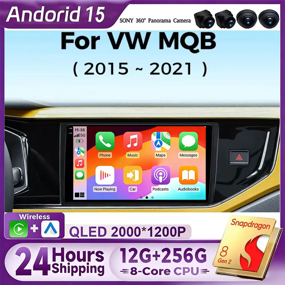 Android 15 Carplay Auto para VW Volkswagen MQB POLO VI Jetta MK7 2015-2020 2021 Radio de Auto Estéreo Reproductor Multimedia de Video GPS WIFI