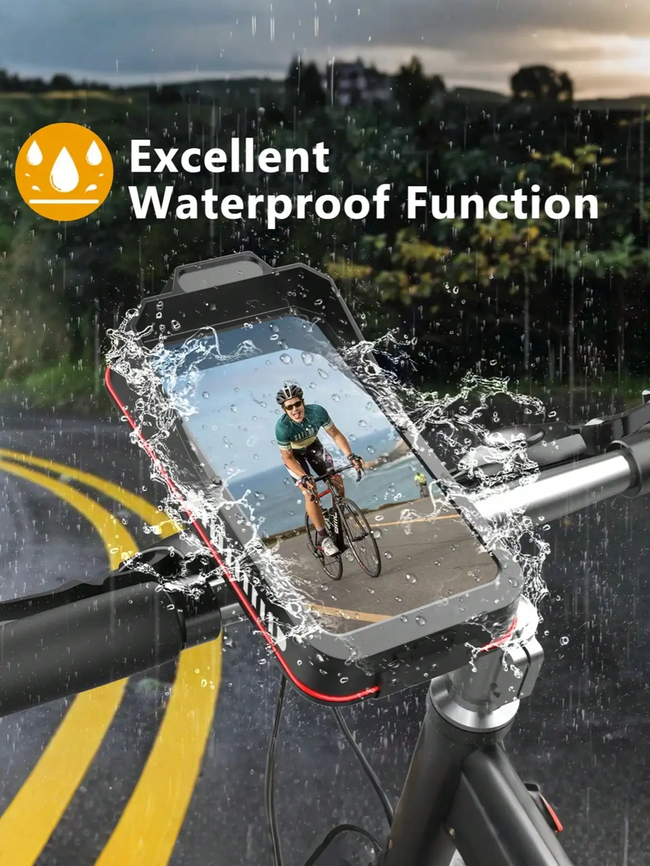 

Водонепроницаемое крепление для телефона на велосипеде — 360° ° Вращающийся, подходит для электронных велосипедов, мотоциклов, скутеров, доставки и занятий спортом на открытом воздухе.