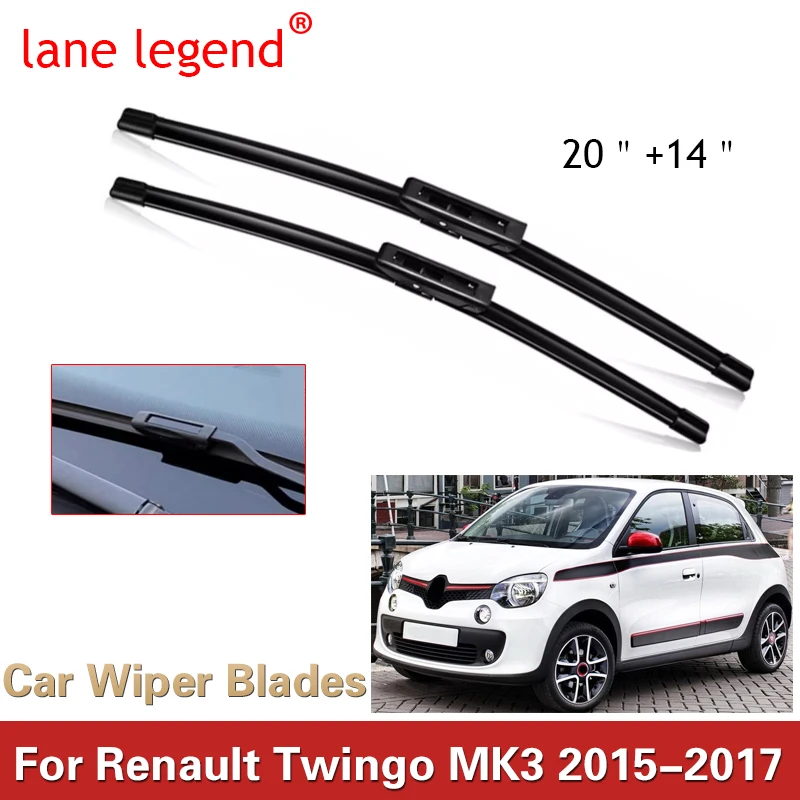 

Car Wiper Blade For Renault Twingo MK3 20"+14" 2015-2017 Front Window Washer Windscreen Windshield Wipers Blades Accessories