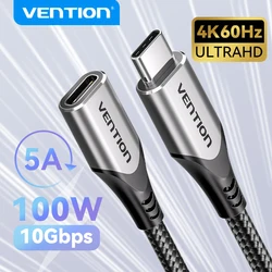 VENTION-Cable de extensión USB C macho a hembra tipo C, Cable extensor Thunderbolt 3 4K para MacBook tipo C 3,1