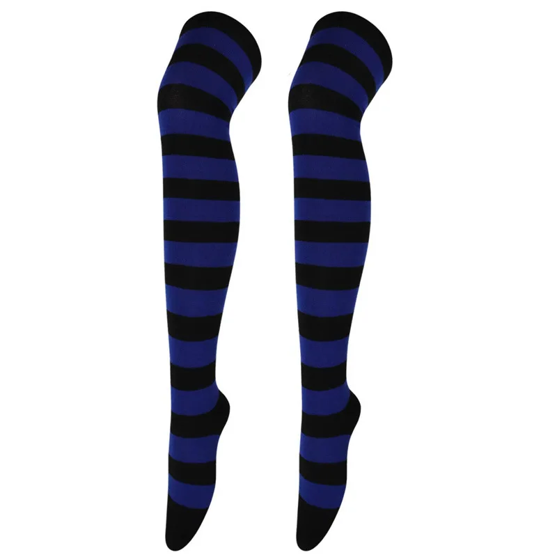 Gestreifte Kniestrümpfe für Damen, Anime-Ausstellungen, Strümpfe, Partys, Schulmädchen, Festival, Cosplay, Damen-Overknee-Socken – Detail 8