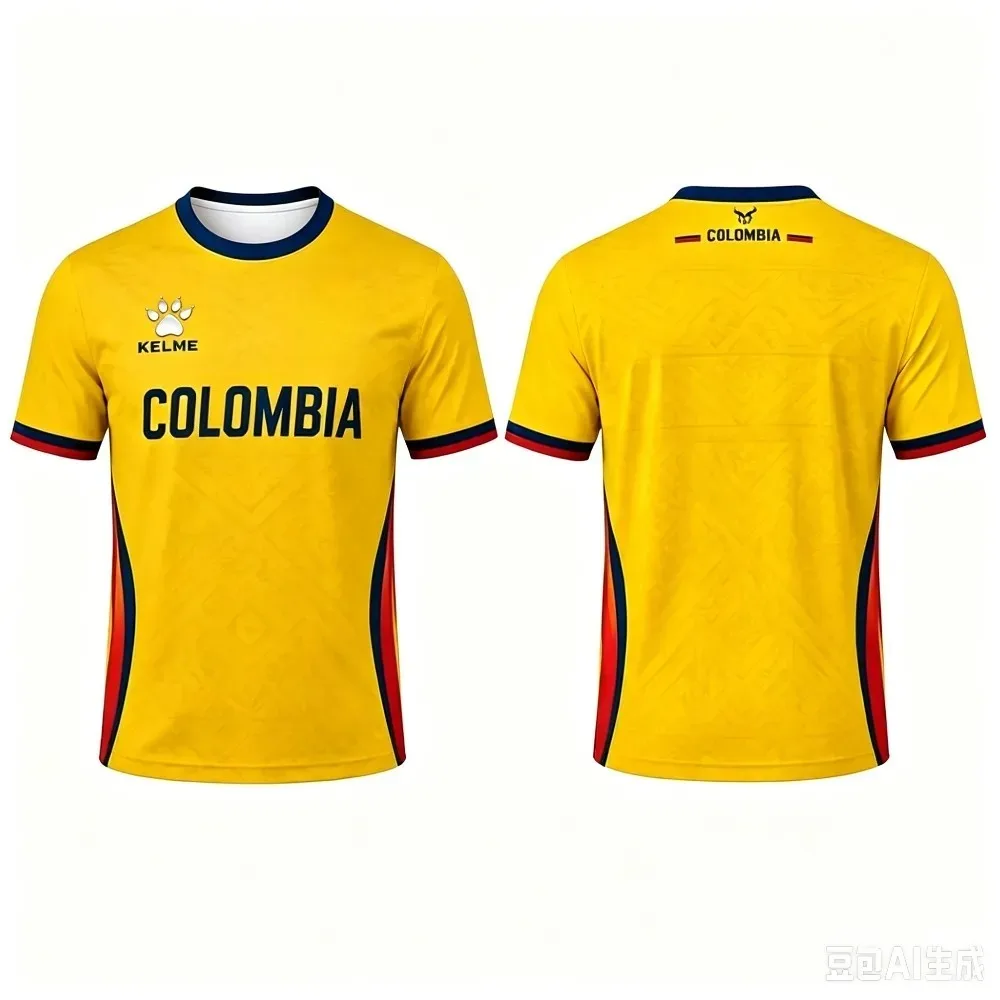 KELME 2026 New COLOMBIA Football Jersey Quick Dry Short Sleeve Sports Tee Men Loose Breathable Haitian Soccer Shirt HOT Top