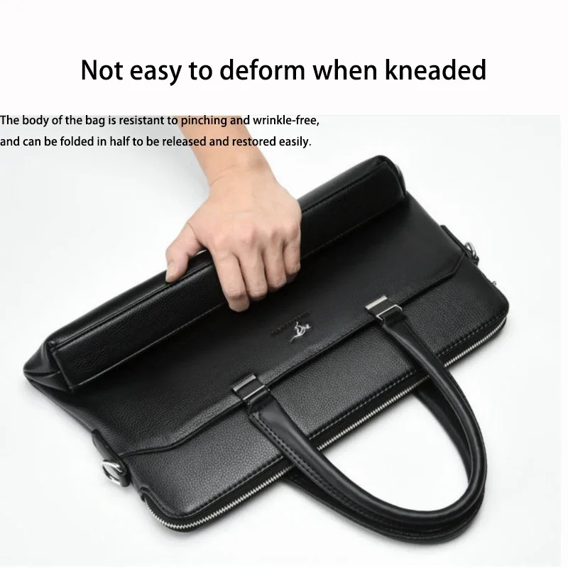 PU Business Leather Handbag Large Capacity Single Shoulder Package High Quality Messenger Bag Men's Briefcase