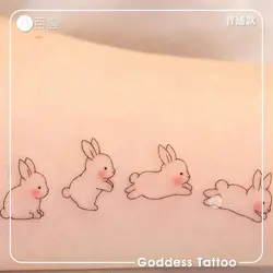 Cartoon Rabbit Temporary Tattoos for Women Arm Cute Art Tattoo Waterproof Tattoo Lasting Simplicity Sticker Tatuajes Temporales