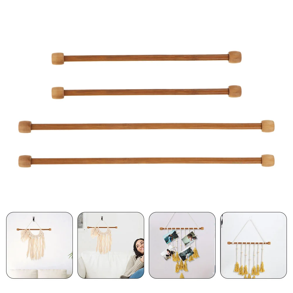 8 Pcs Vases Tapestry Gantry Poles Wall Hanging Rod Wood Poster Hanger Dowels for Tapestries Light Brown