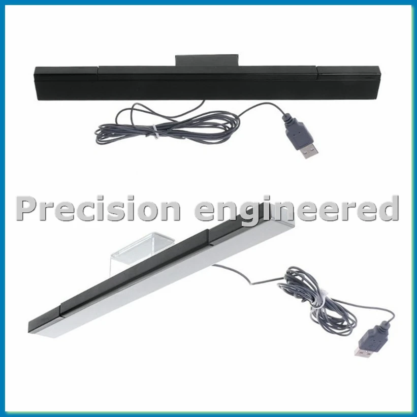 USB Wired Sensor Bar for Replacement Infrared IR Ray Motion Sensor Signal Receiver for System with Stand-Black-ABAM