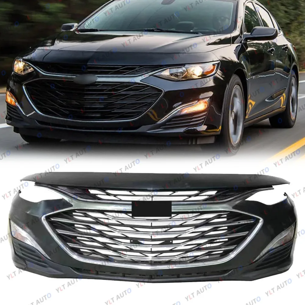 

Complete Bumper Cover Upper Lower Grille Fog Lights For 2019-2024 Chevy Malibu