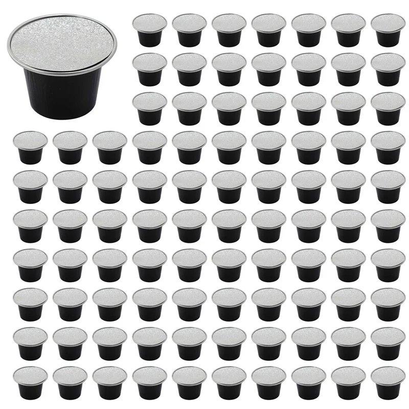 A99G-500 Sets Refillable Coffee Capsules Cup Disposable Coffee Capsules Packaging Cafe Supplies For Nespresso Black