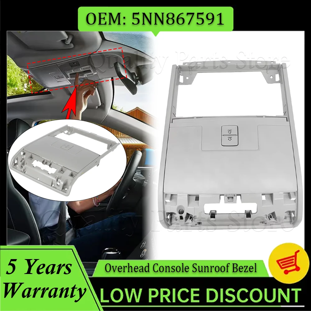 5NN867591 For VW Taos 2022-2024 Tiguan 2018-2024 Car Over Head Trim Panel New Overhead Console Sunroof Bezel Assembly