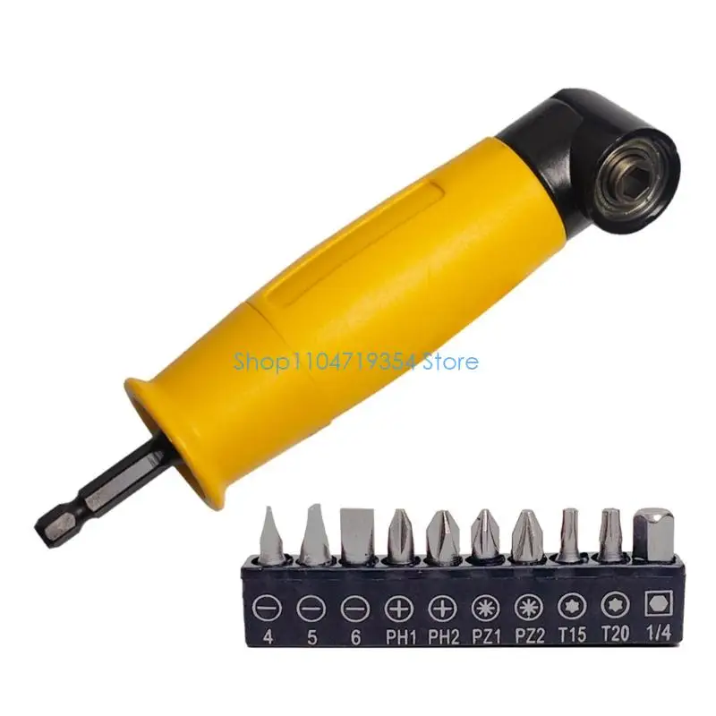 0XLD Strength 90degree Angles Drill Adapter Compactly Design 1/4in Hexagonal Shank