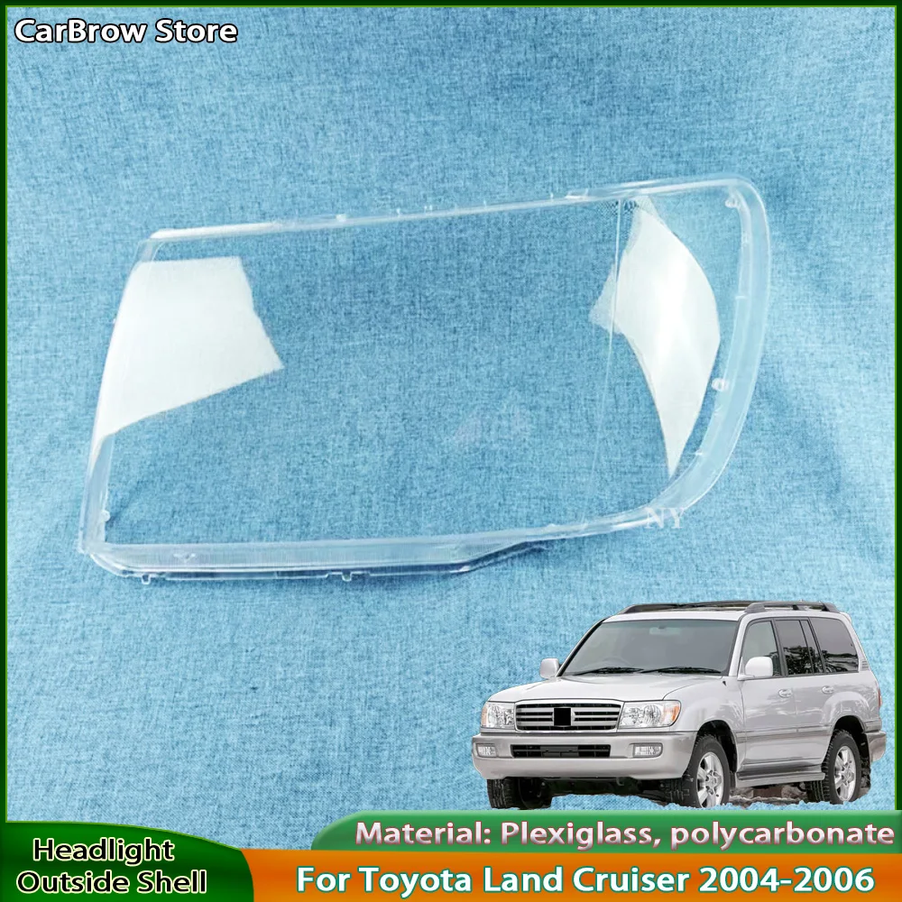 

For Toyota Land Cruiser 2004 2005 2006 Front Headlamp Cover Transparent PC Lampshade Headlight Shell Lens Plexiglass