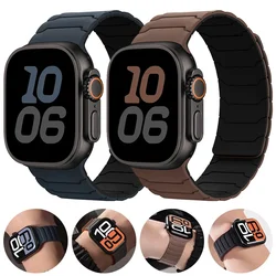 Strap For Apple Watch ultra 2 Band 49mm 45mm 44mm 40mm 42mm 46mm 41mm 38mm Magnetic Silicone Bracelet IWatch Series 10 SE 9 8 7
