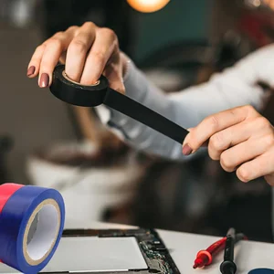 Băng điện đầy màu sắc của PVC, chống mài mòn, chất làm chậm ngọn lửa, không có chì, cách điện, không thấm nước, thợ điện, trắng, đen, đỏ, xanh dương, xanh lá cây 12 Ribbon Red Bán hàng chính - 1