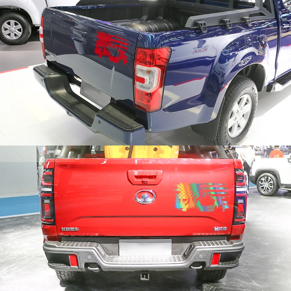 Car Premium Vehicle Sticker American Flag Mountains Decor Decals Truck Computer Wall Outdoor Vinyl Cover Auto Tuning Accessories