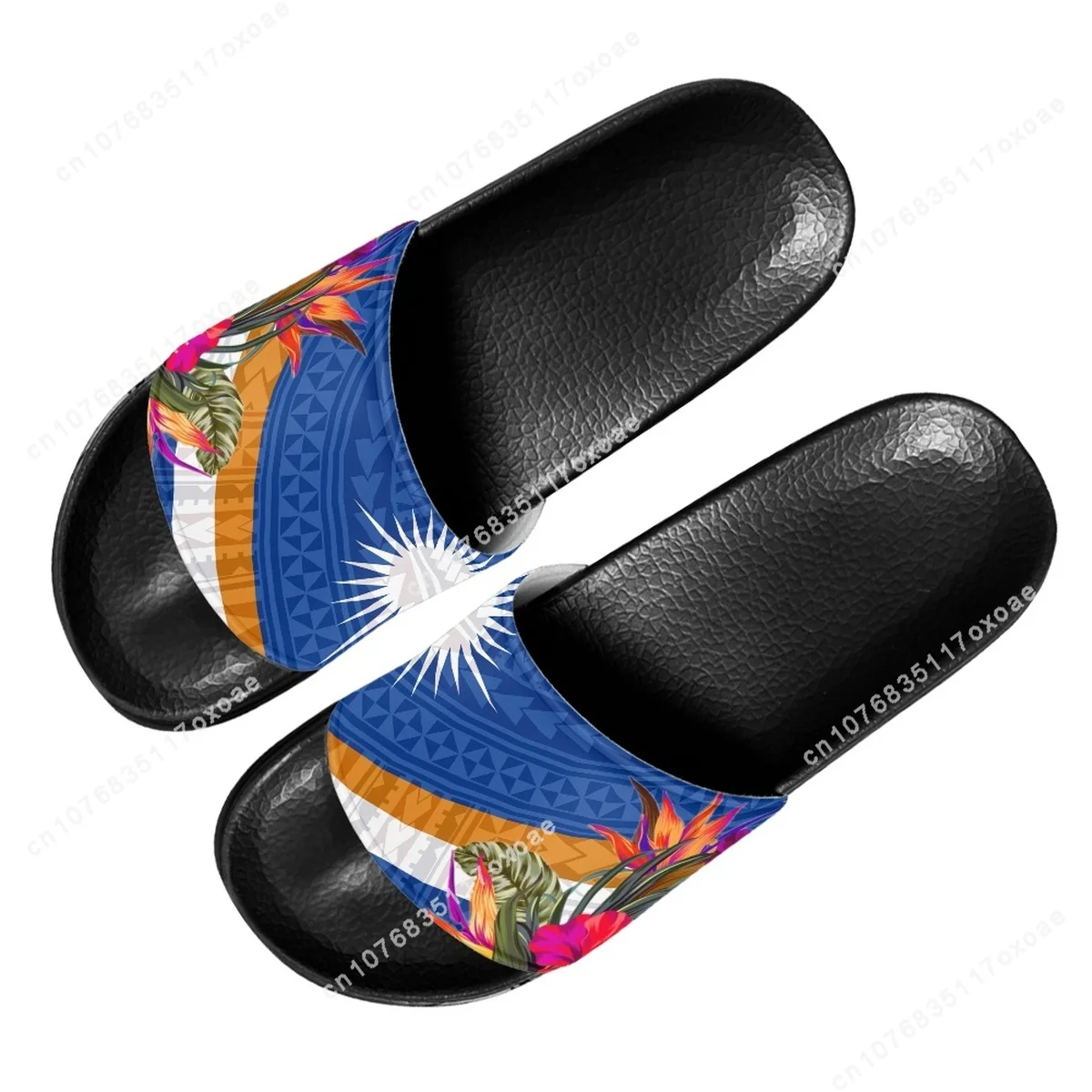 Belidome Polynesia Women's Slippers Marshall Island Kwajalein Flag Summer Home Bathroom Sandals for Ladies Flats Shoes Woman