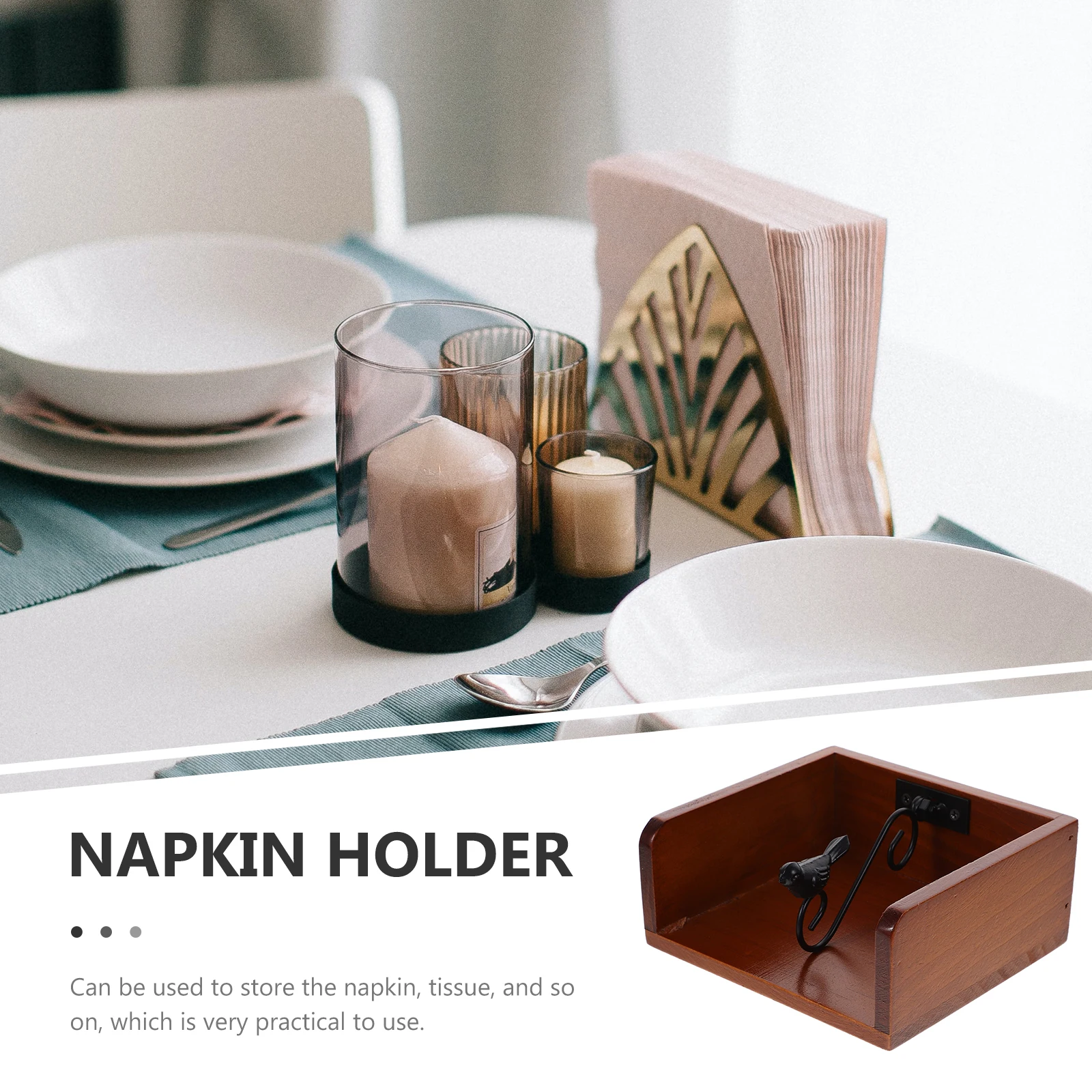 

Rustic Farmhouse Napkin Holder Flat Design Tissue Organizer For Hotel Kitchen Home Space Saving Napkin Rack For Table Bathroom