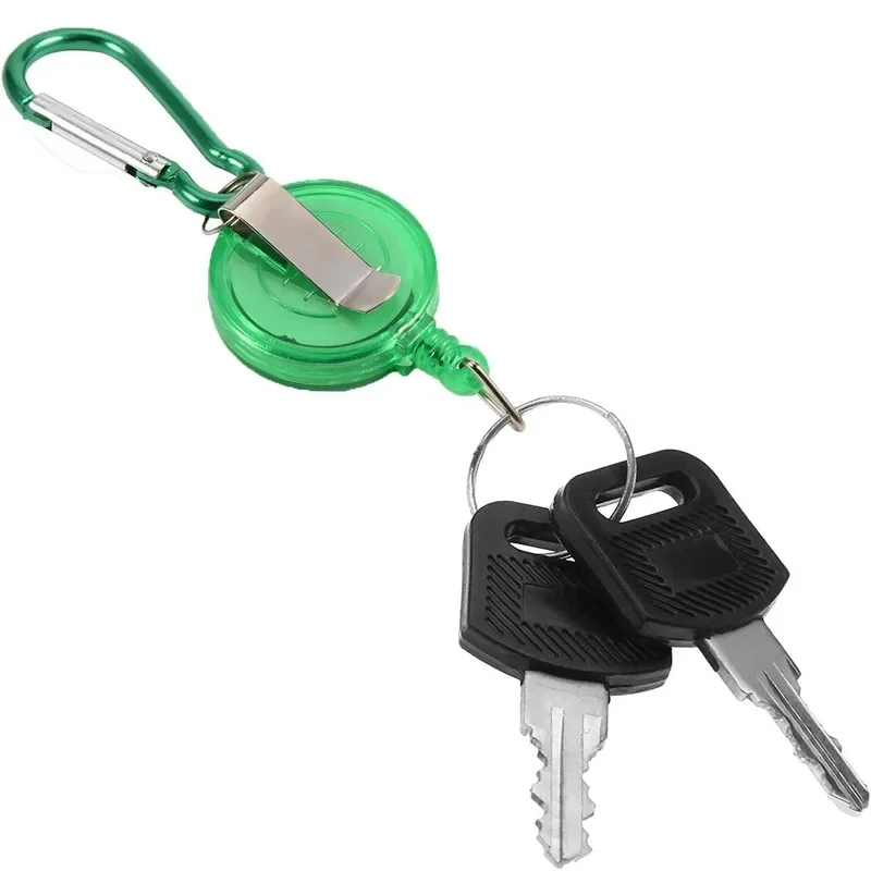 Retrátil Badge Reel com cinto Keychain, Easy Pull, Plástico ABS, ID Tag, Pass Access, Card Clips, Work Permit, Case Reels