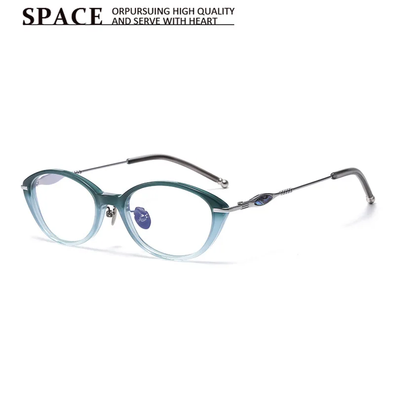 2026 Fashion Acetate Titanium Frame Handmade Glasses Natural Abalone Shell Decor Simple Versatile High Value Eyewear Men Women