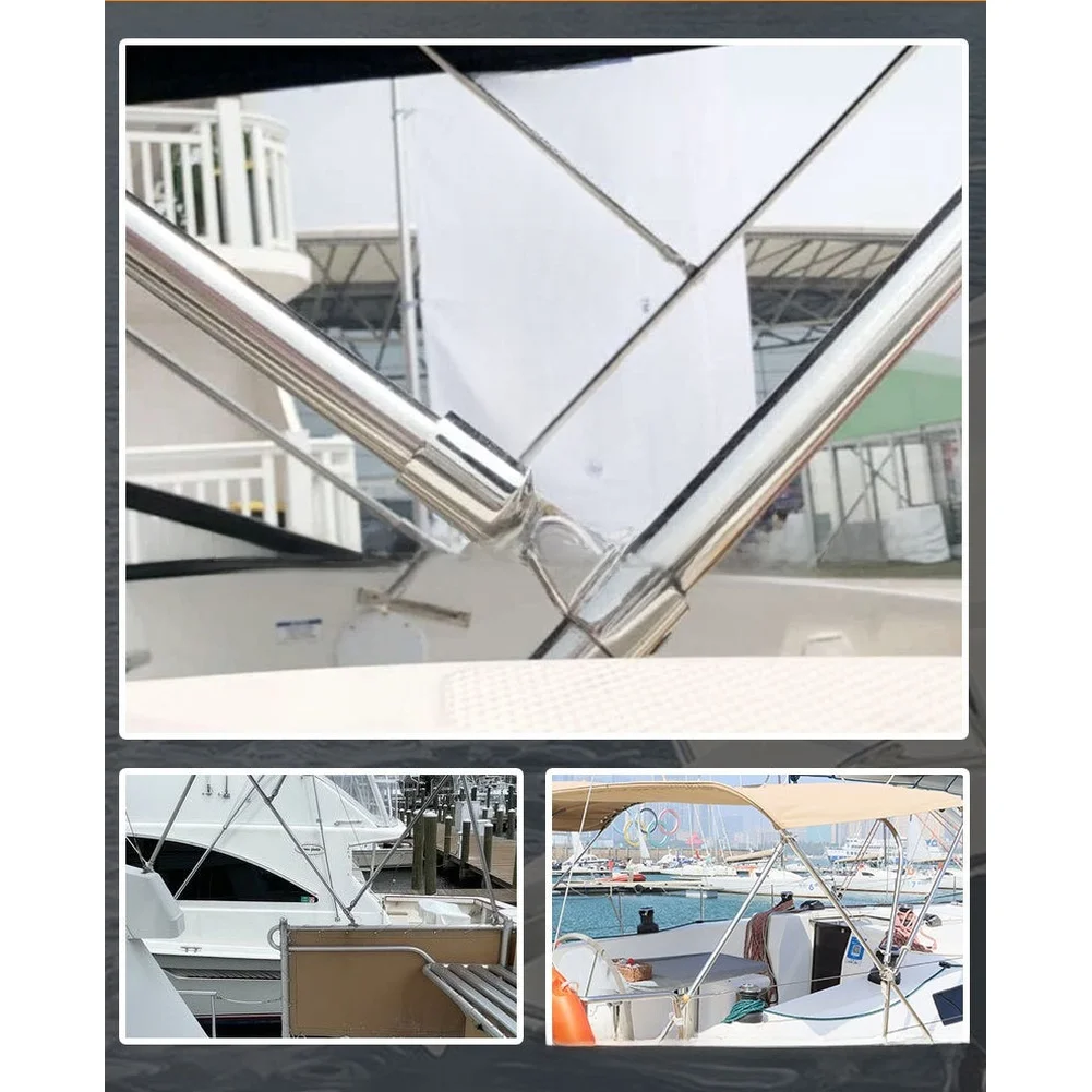 Marine-Sonnenschutz-Schiebekappe 22/25 316 Edelstahl in Marinequalität, Doppel-Draht-Schiebekappe für Yacht-Sonnenschutz-Zubehör