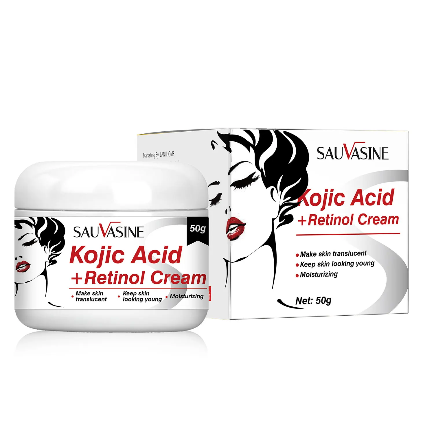 Kojic Acid Whitening Face Cream Lightening Skin Dark Spots Skin Brightening Firming Facial Skin Care Moisturizing Cream