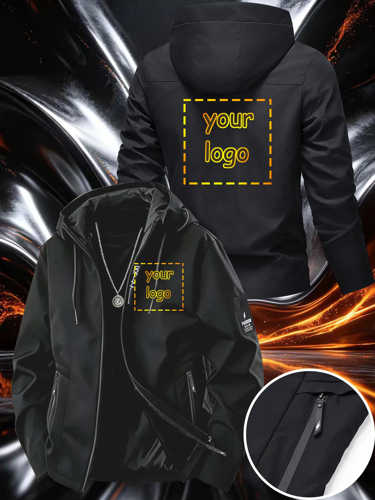 Spring and Autumn Windproof Jacket, Customizable Chest and Back Prints, Fashionable and Trendy Match