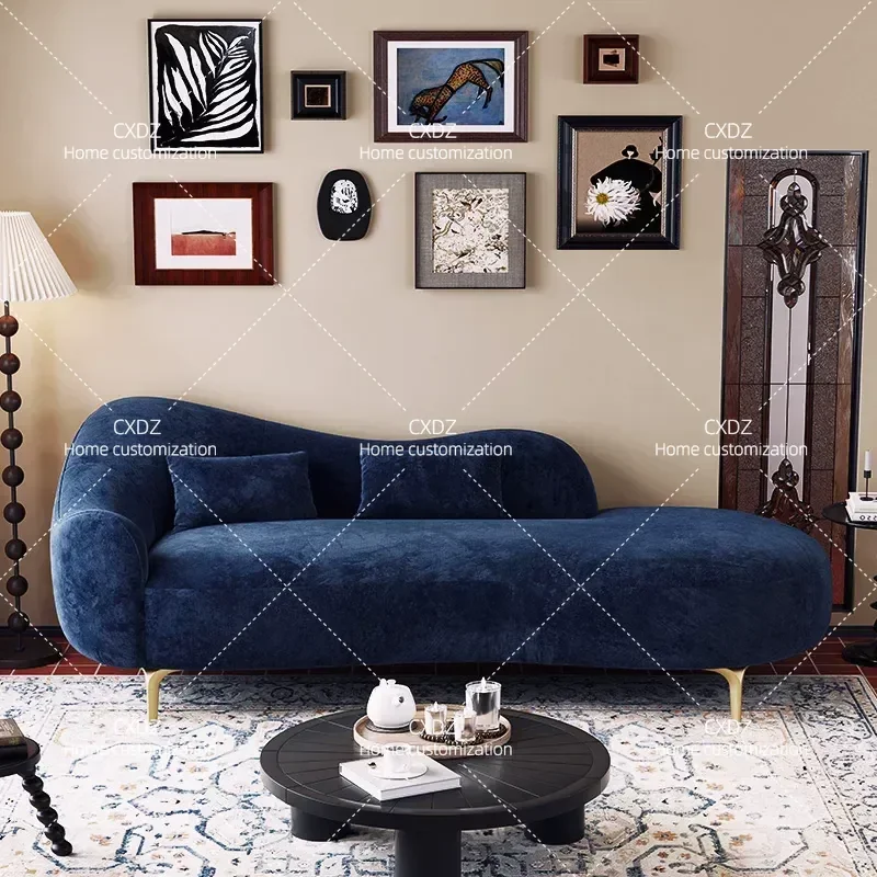 Nordic light luxury recliner sofa bedroom lazy seat fabric sofa hotel homestay single bed