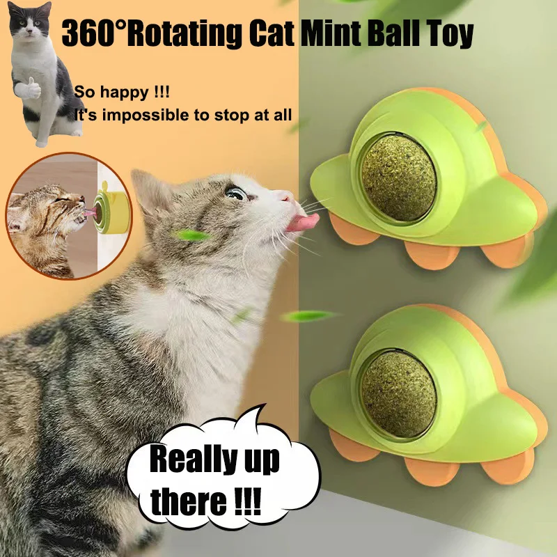 360 °   Rotierende Katze Mint Ball Spielzeug Natürliche Minze Für Katzen Rakete Fliegende Scheibe Stil Kätzchen Selbst Spaß Entspannung Und Necken Katze Spielzeug