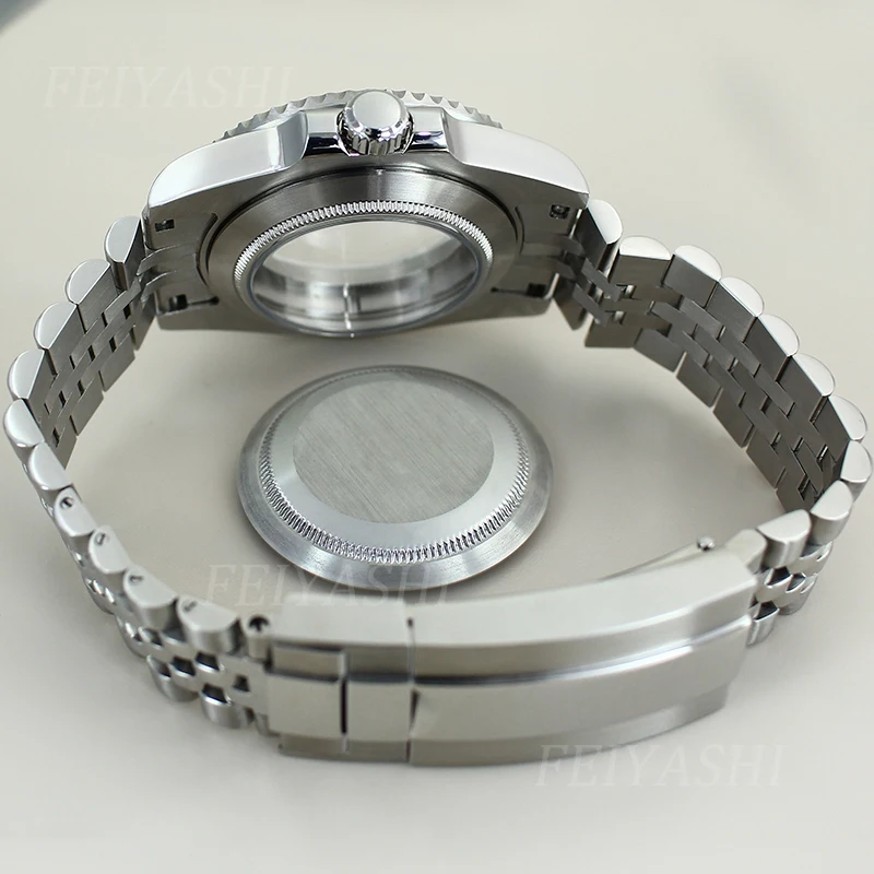 40mm Dive Watch Case Sapphire Crystal Glass 5-link Strap For Seiko NH35 NH34 NH36 NH38 Miyota 8215 ETA 2824 Movement 28.5mm Dial