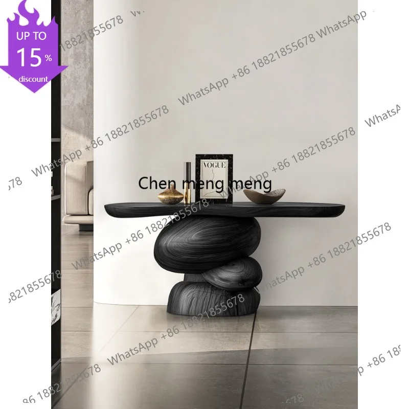 

M178 Black solid wood entrance table Art design Senior entrance table Wall view table