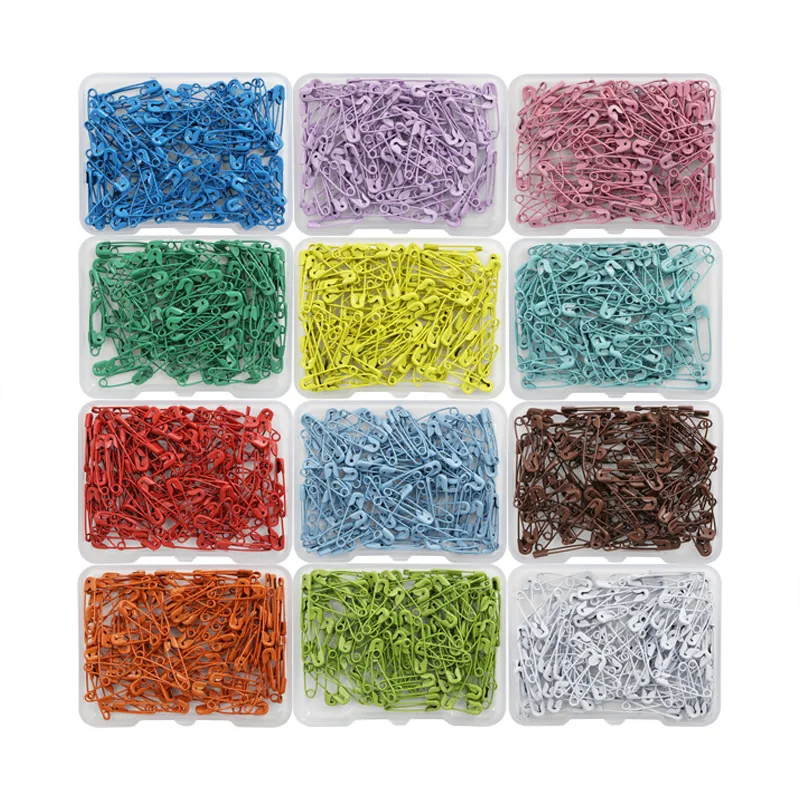 120Pcs Safety Pins Colored Safety Pins Metal Safety Pins with Storage Box Small Safety Pins for Clothes DIY Crafts Sewing Home