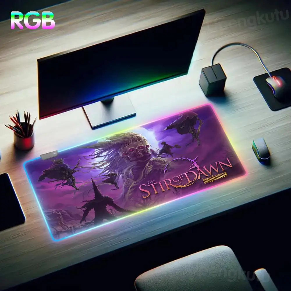 

B_blasphemous Speed Mousepad Carros Para Escritorio Mouse Pad RGB Mouse Pad LED Large Kawaii Mouse Pad Gamer Luminous Desk Mat