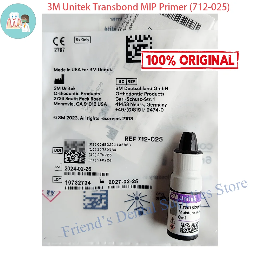 

Dental 3M Unitek Transbond MIP Primer REF 712-025 ,3M Unitek Transbond MIP Moisture Insensitive Primer 6 ml/bottle
