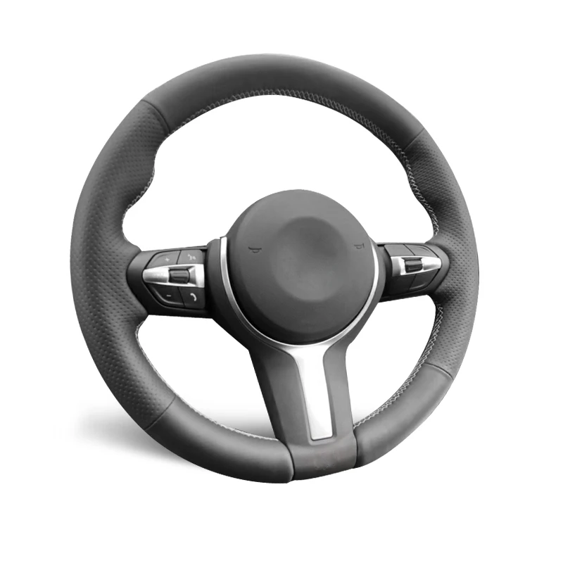 Alcantara Steering Wheel Cover Genuine Leather White Thread Car Accessoires For BMW F30 F31 F32 F33 F34 F36 F39 X3 X4 X5 X6 M3