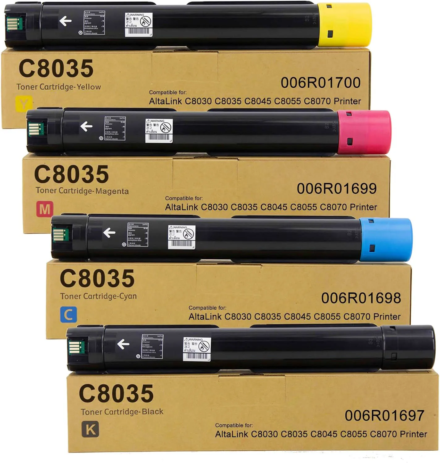 4PCS/1 Set C8035 Toner Cartridges For Xerox Altalink C8030 C8045 C8055 C8070 Compatible High Quality Toner BK:450g CYM:300g
