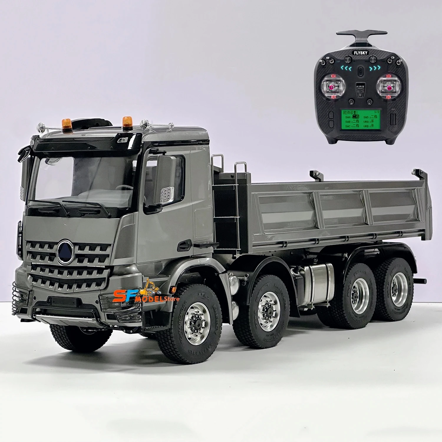 

RC Truck 1/14 8x8 Hydraulic RC Dump Truck Model with Differential Lock Light Sound System Engineering Machinery Model RC Car Toy