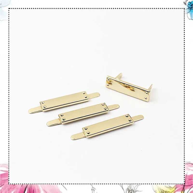 30Pcs 8x30mm Bag Labels Tag Handmade Handcraft Decorative Buckles Clasp for Purse Metal Buckle DIY Sewing Accessories