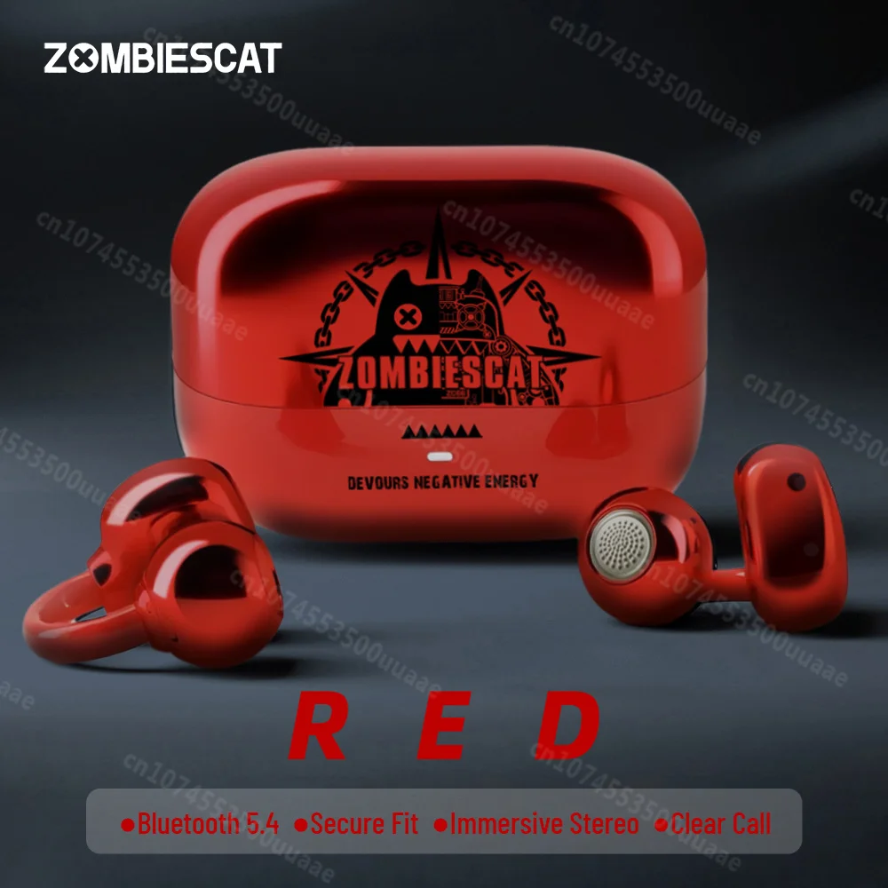 Zombiescat B15 OWS Ear Clip Headphone 360° Immersive Stereo Bluetooth 5.4 Wireless Earphones ENC Clear Call TWS Wireless Earbuds