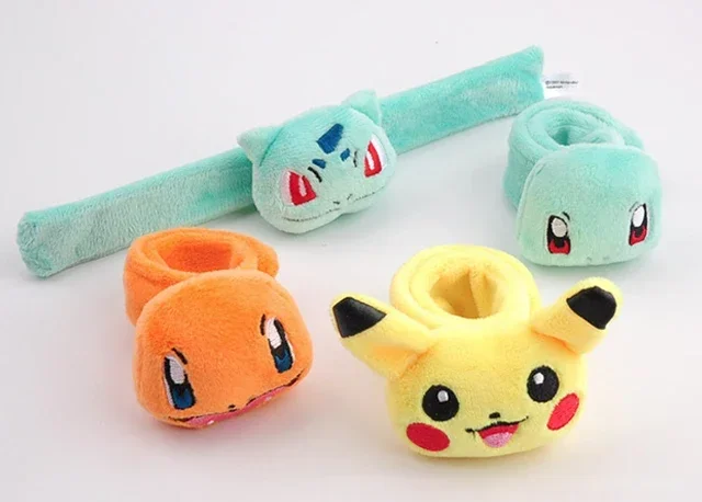 Pokemon Pikachu Plush Wristband Bracelet anime figure Squirtle Bulbasaur Charmander Doll Pop Circle DIY kids toys Birthday Gifts