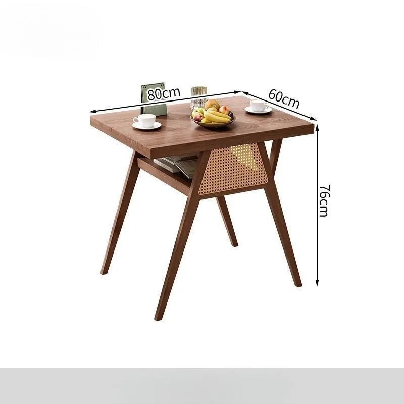 

Outdoor Minimalist Style Balcony Tea Table and Chair Set for Leisure, A Small Household Wooden Tea Table for Family Use.