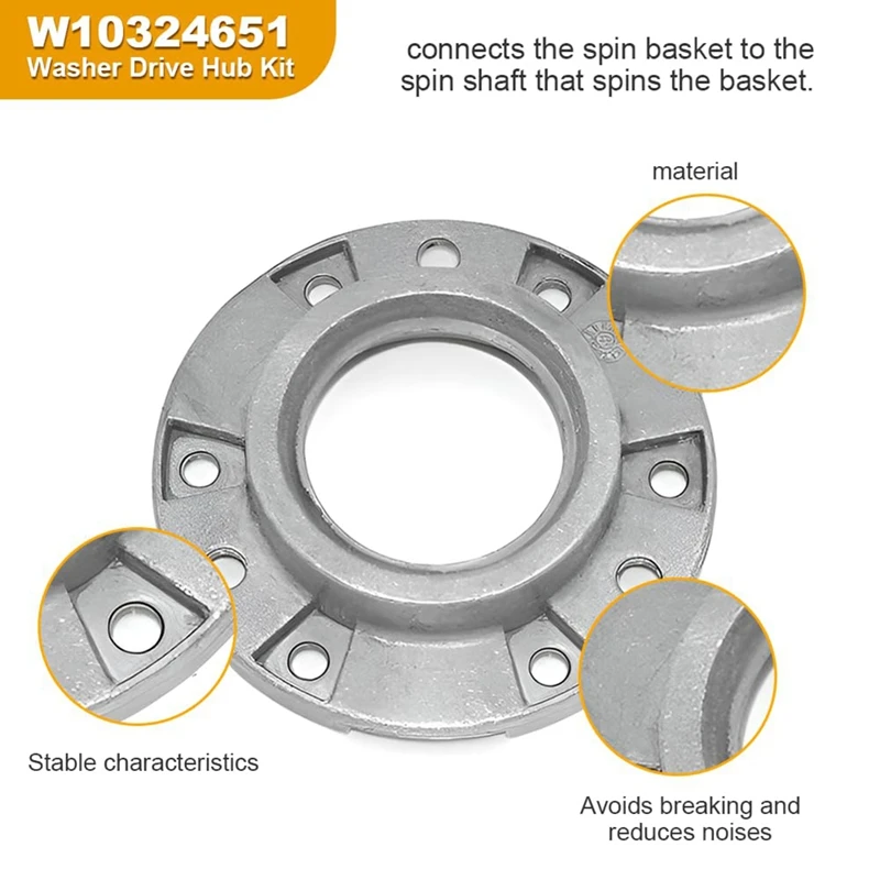 W10324651 Hub Replacement With TB123A Washer Spanner Wrench Replaces TB123A TB123B ERTB123A AP6832671 AP4503397