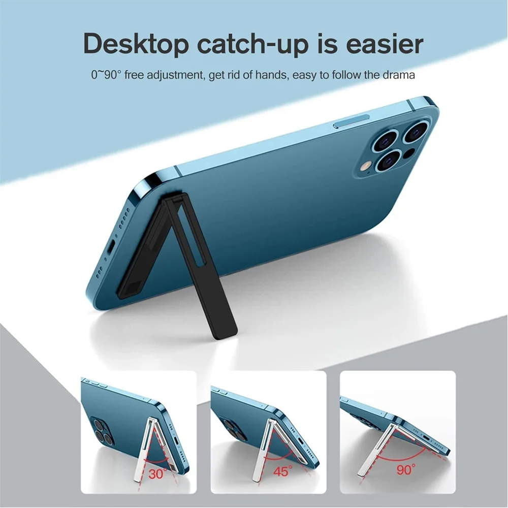 حامل هاتف محمول مغناطيسي رفيع للغاية غير مرئي، حامل معدني قابل للطي للهاتف المحمول، حامل دعم لسطح المكتب والكمبيوتر اللوحي