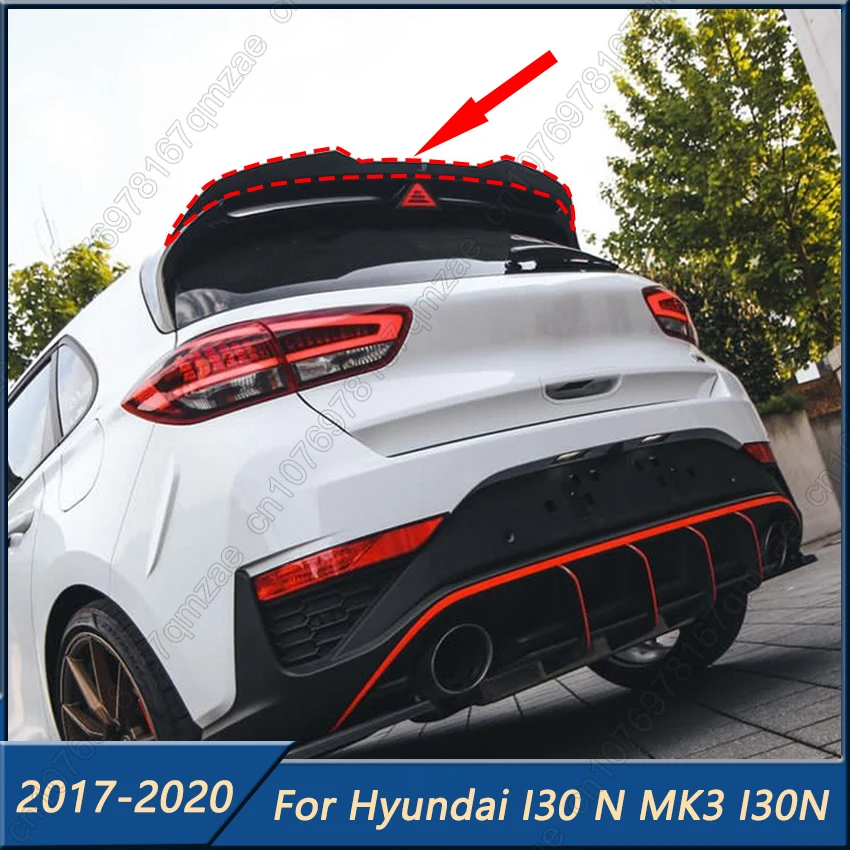 Para Hyundai I30 N MK3 I30N Hatchback 2017-2020 alerón trasero de coche alerón trasero tapa de alerón de techo Baodykit Tuning negro brillante