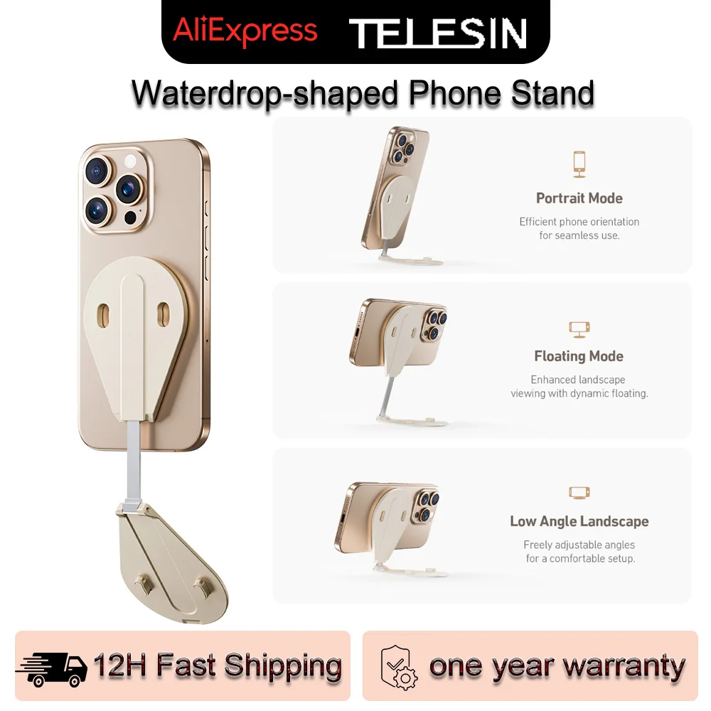 

TELESIN Magnetic Multi-function Mobile Phone Holder 300° Rotation Phone Camera Shoot Stabilizer Stand Desk Phone Holder Stand