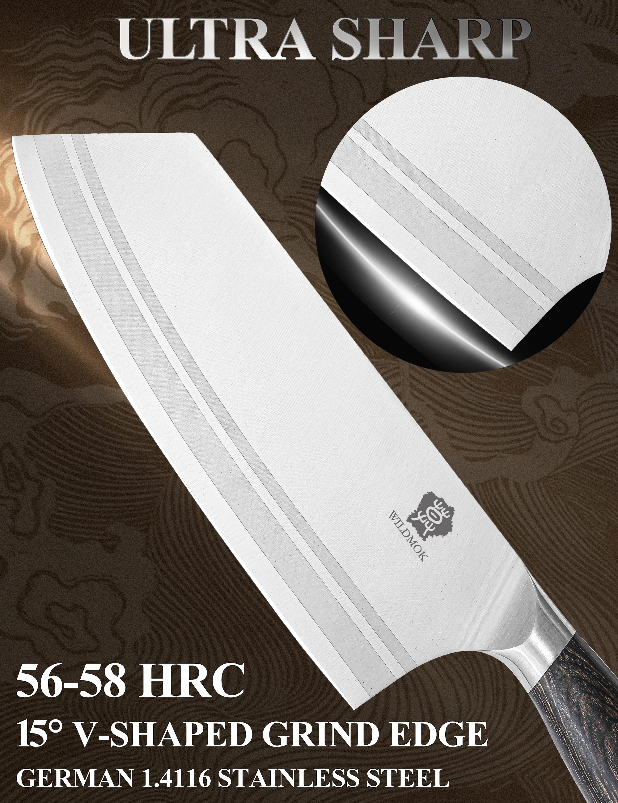 WILDMOK 7.6 Inch Chinese Cleav - Home Cooking In Chinese review and price