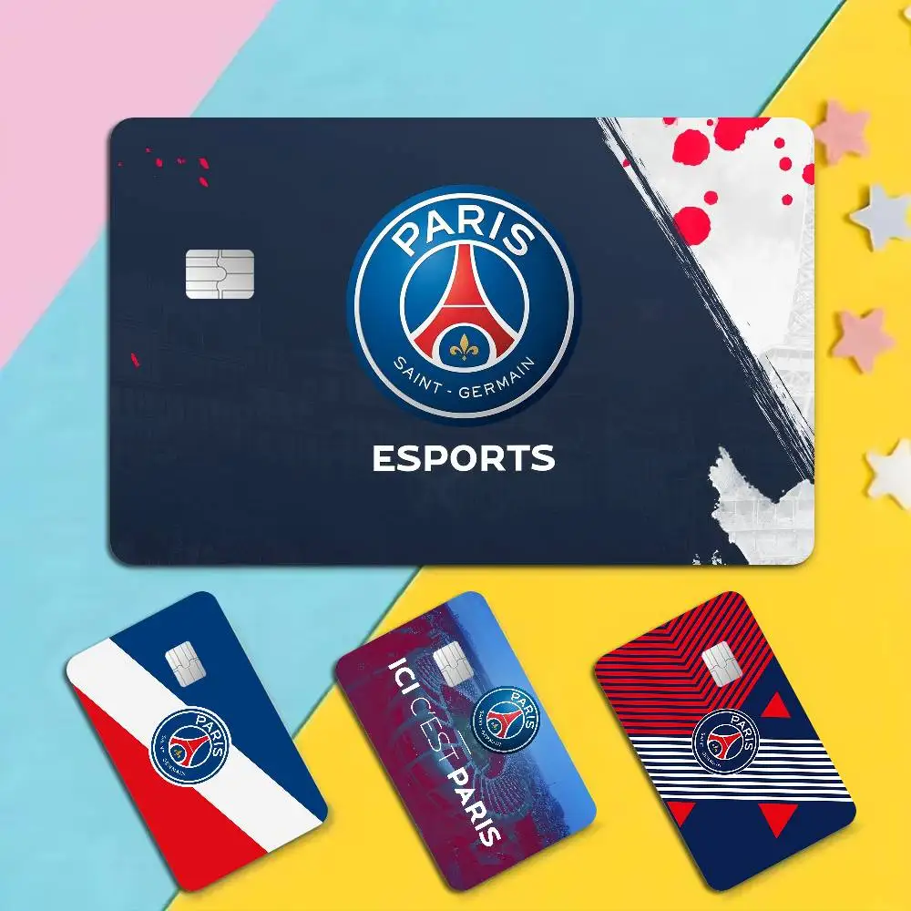 P-Paris S-Saint-G-Germain Anime Anime Spend or Save Shell On Off Ultra Thin No Fade Sticker Skin Cover for Debit Credit Card