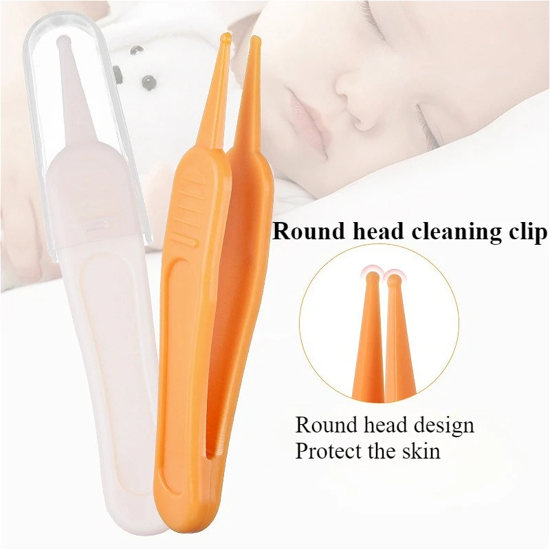 

Daily care cleaning tweezers round nose clip with protective cover nose cleaning clip grooming tools for kids adults