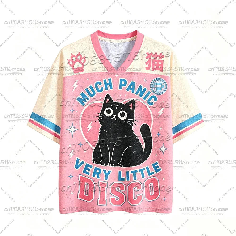2026 Summer Japanese Style Animal Print V-neck T-shirt Quick Drying Short-Sleeved Fitness Casual Outdoor  for Parents And Kids
