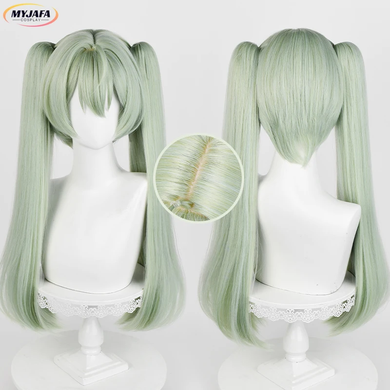 

Corin Wickes Cosplay Wig Long Green With Double Ponytails Heat Resistant Synthetic Hair Halloween Anime Wigs + Wig Cap