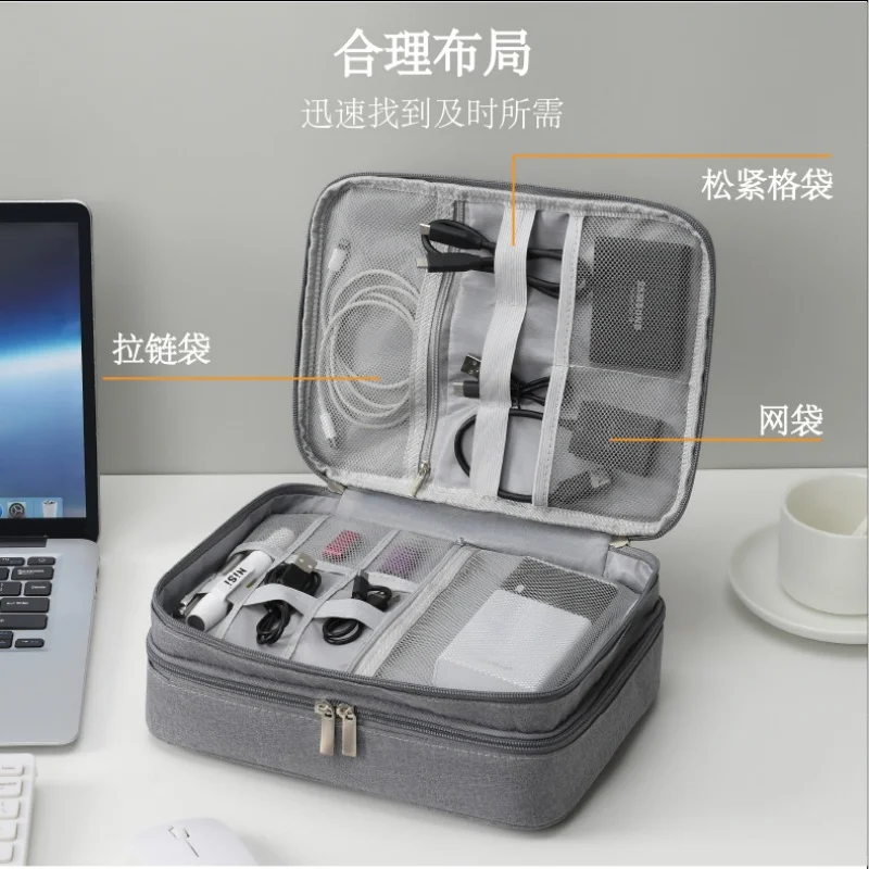 Tas penyimpanan pengisi daya kabel data multifungsi baru tas digital datar tas penyortiran tas penyimpanan headphone