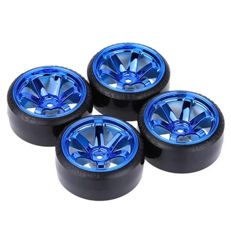 

4Pcs RC Hard Pattern Drift Tires Tyre Wheel for Tras HSP Tamiya HPI 1:10 RC On-road Vehicle Drifting Car Hard Tyre Set